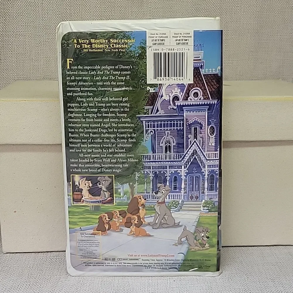 Disney's Lady and The Tramp II‎ vhs, books and Tramp plush